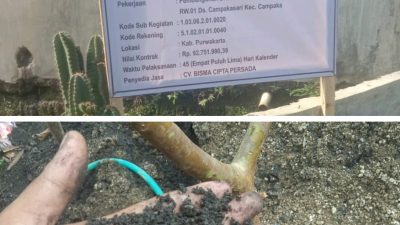 Pekerjaan Drainase TPT Diduga Gunakan Campuran Pasir FABA